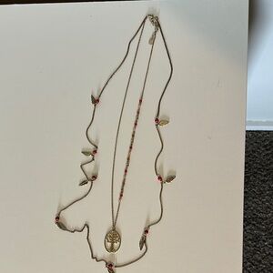 Gold and Red Layered Necklace